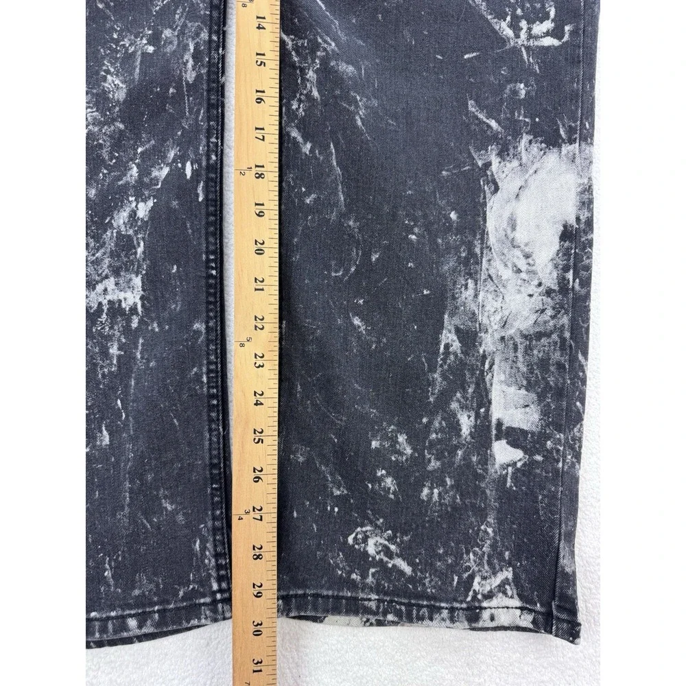 Levis 569 Jeans Men 36x30 Black Splatter Loose Baggy Straight Whisker Denim